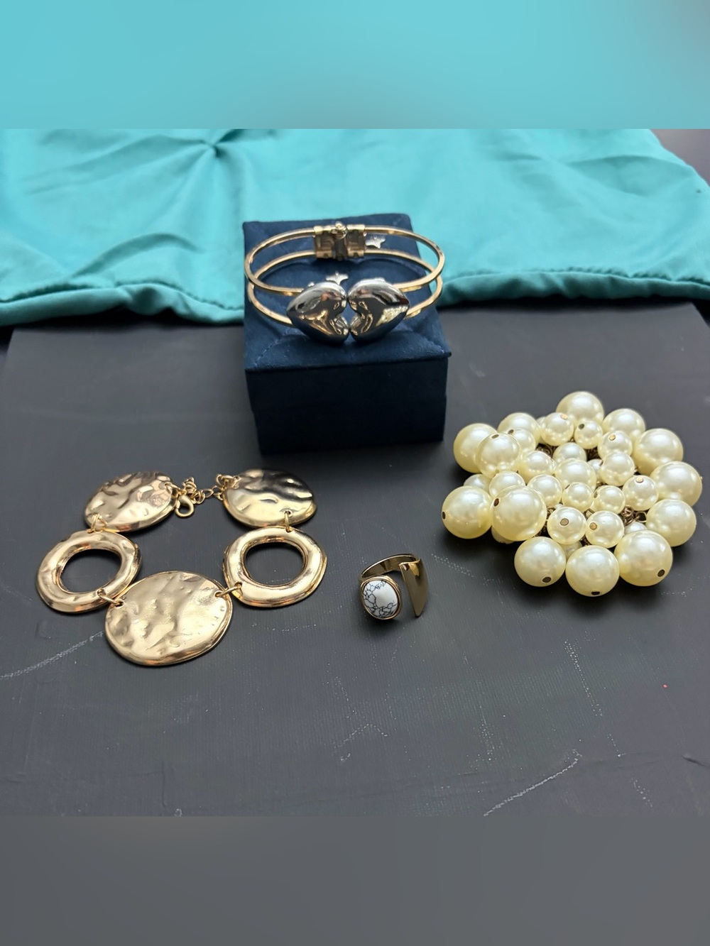 4pc Jewelry Lot. 3 bracelets and 1ring.